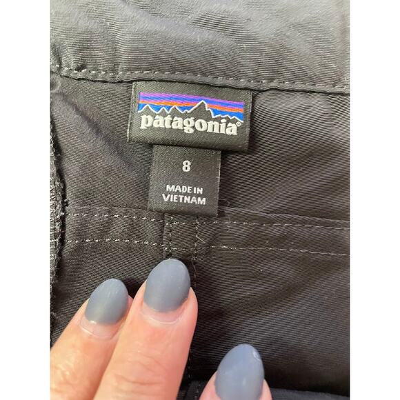 PATAGONIA Wavefarer Board Shorts Nylon Sz 8 Black Outdoor Drawstring Athletic - Picture 7 of 11